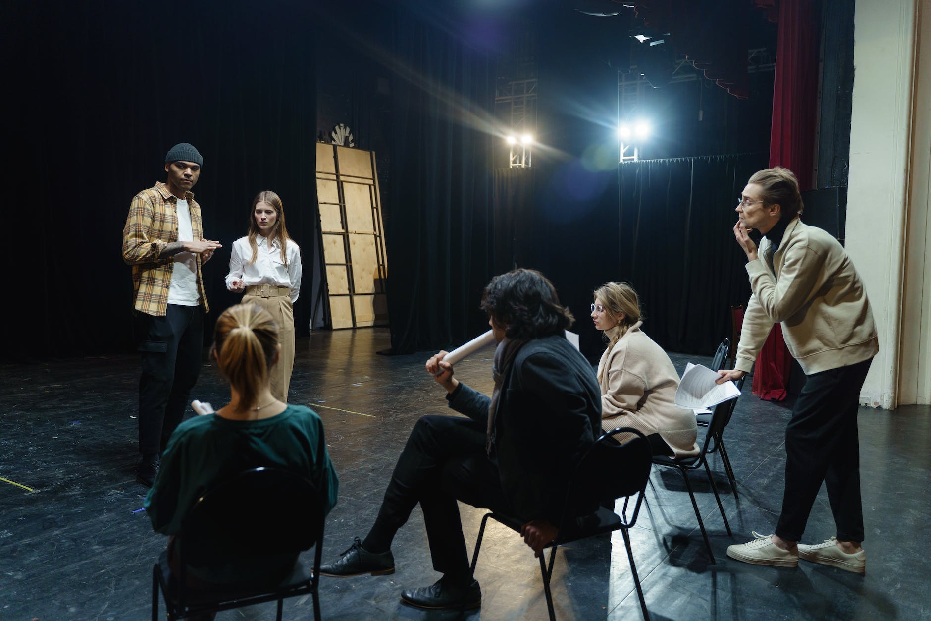 group of people having a meeting